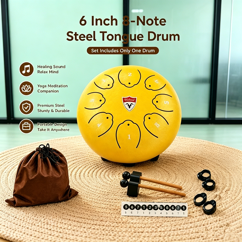 Musical Instrument Book - Steel tongue drum,6 Inch 8 Notes