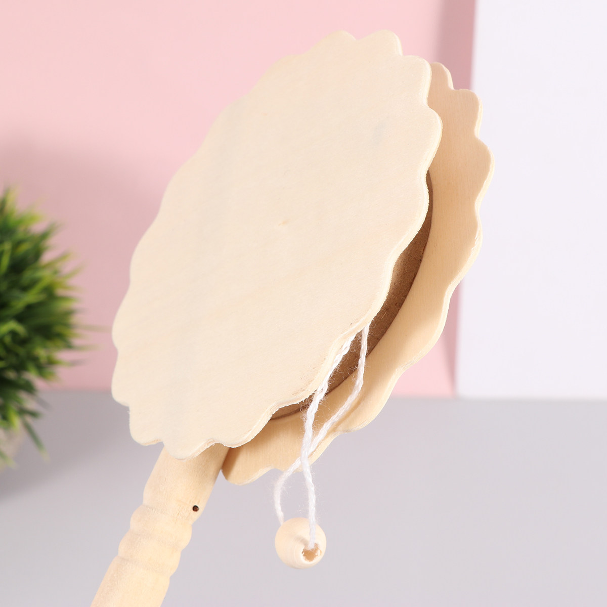A Musical Instrument You Shake - 5Pcs Rattle Drum DIY Wooden Unfinished