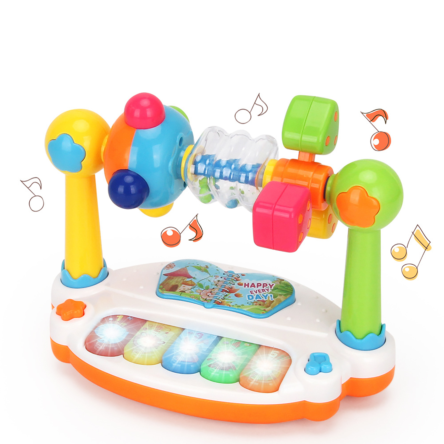 A Musical Instrument You Shake - Children's multifunctional electronic keyboard, shaking bell,