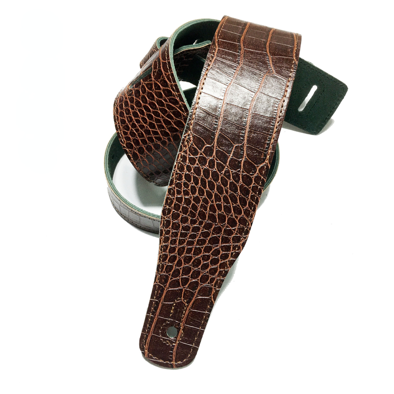 Musical Instrument Ending In A - 2023 High-End Leather Guitar Strap, Brown
