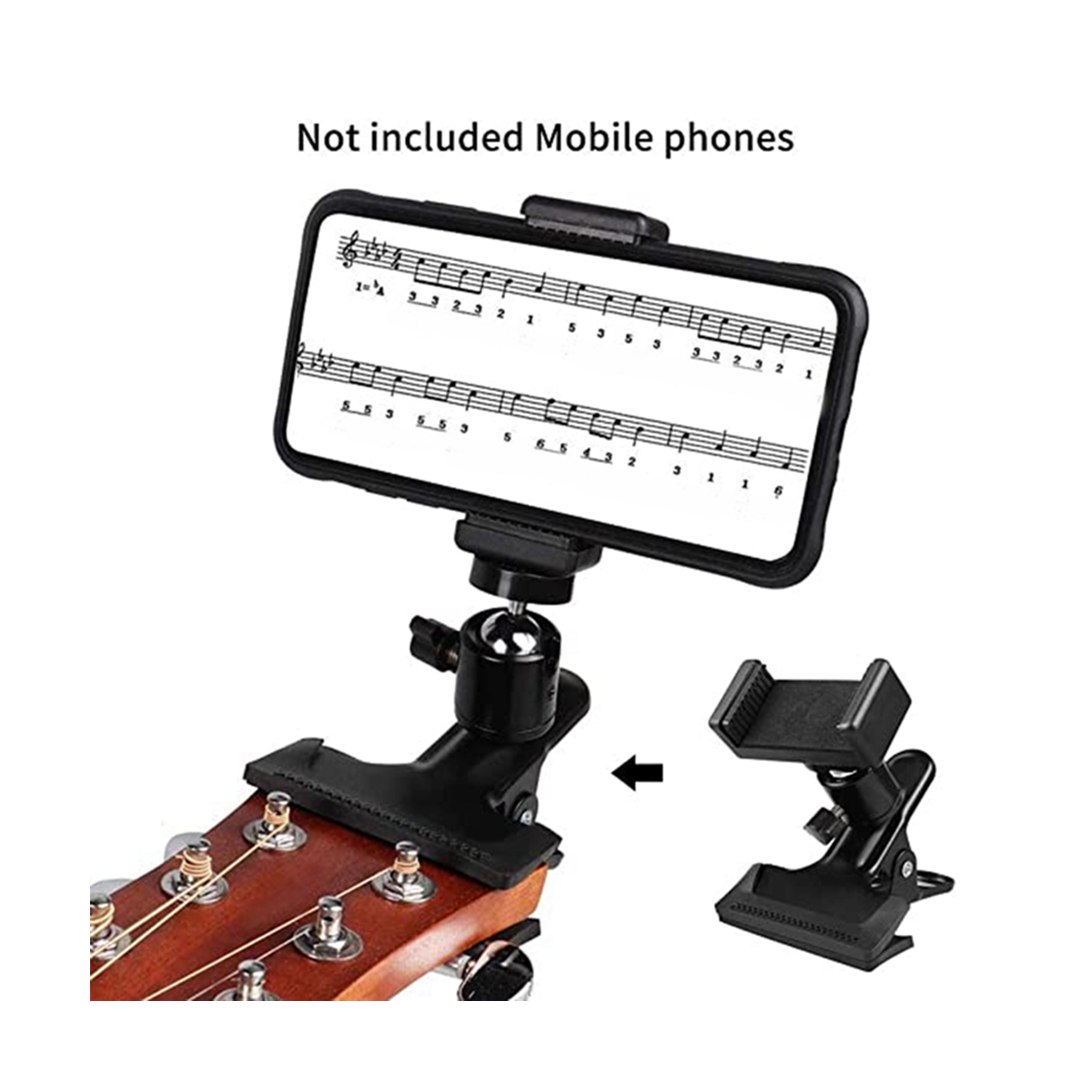 Guitar Phone Holder Rotatable  – Musical Instrument Video recenzja i cena