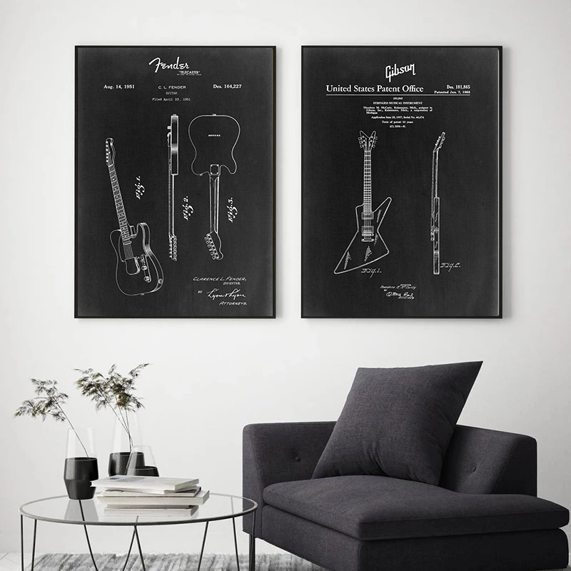Patent drawing poster musical  – Musical Instrument In Drawing recenzja i cena