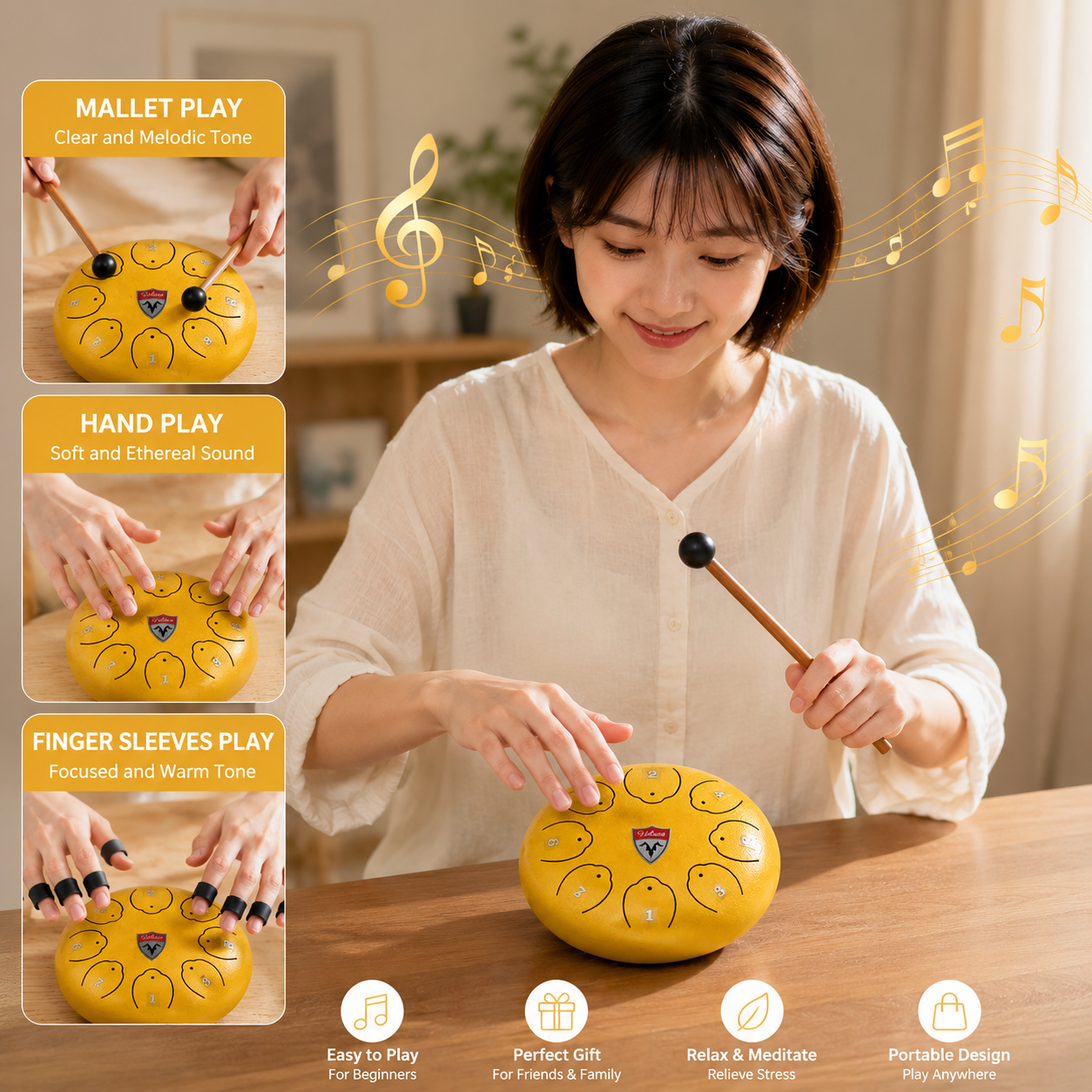 Steel tongue drum,6 Inch 8 Not – Musical Instrument Book recenzja i cena