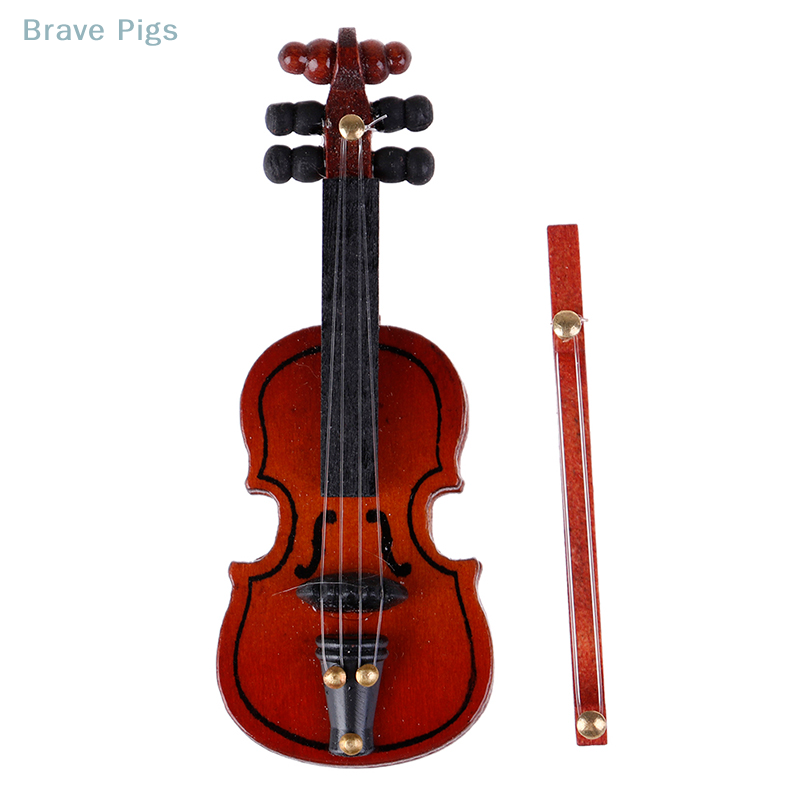 Dollhouse Violin Mini Wooden I – Musical Instrument Fiddle recenzja i cena