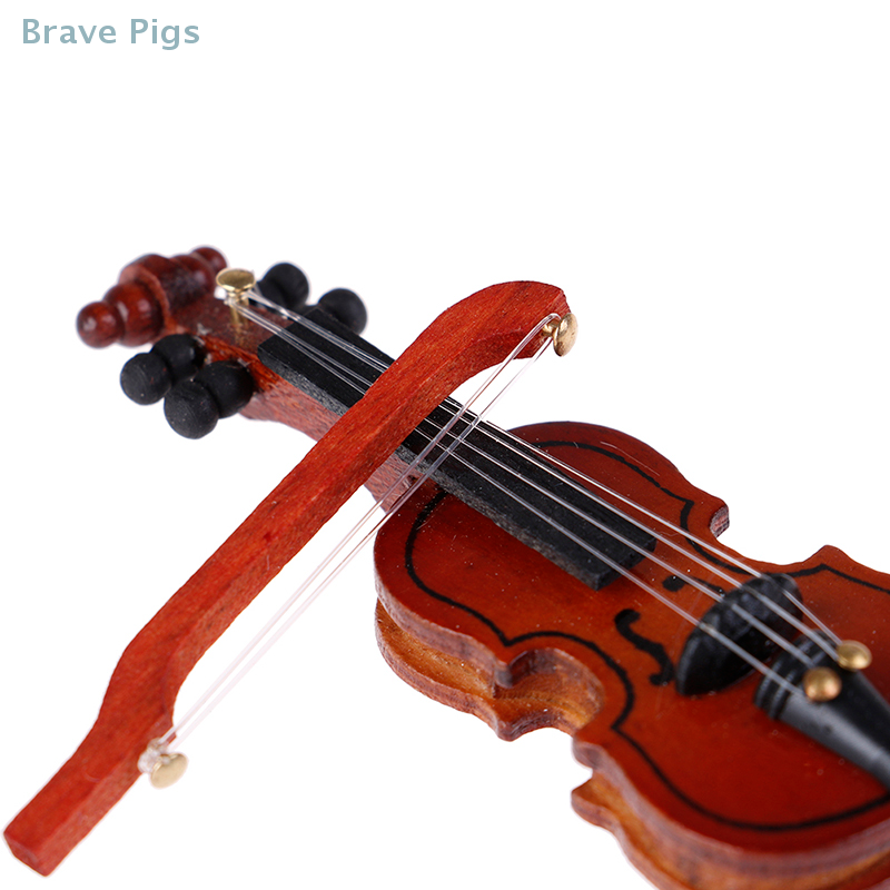 Dollhouse Violin Mini Wooden I – Musical Instrument Fiddle recenzja i cena