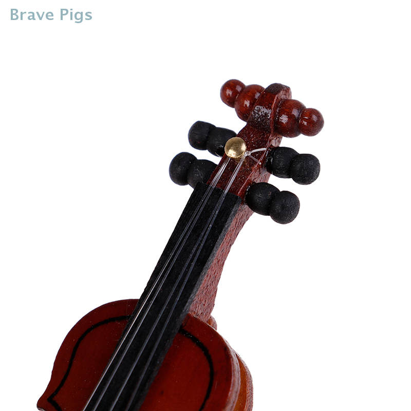 Dollhouse Violin Mini Wooden I – Musical Instrument Fiddle recenzja i cena