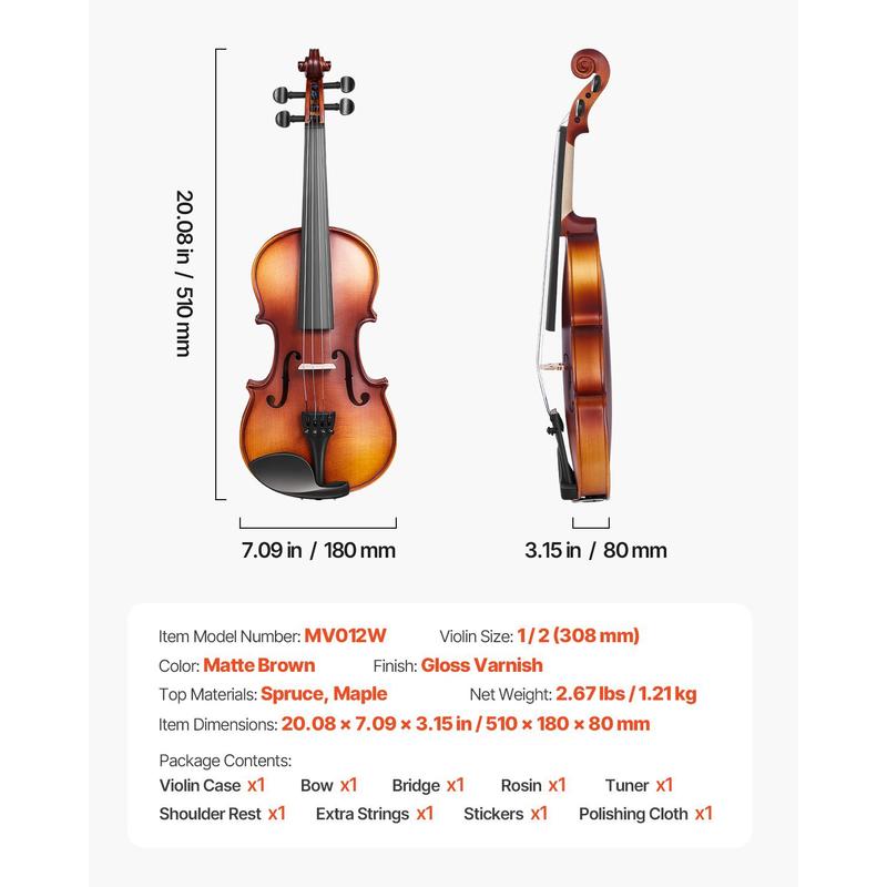 Fiddle 1/2 Size For Practice S – Musical Instrument Fiddle recenzja i cena