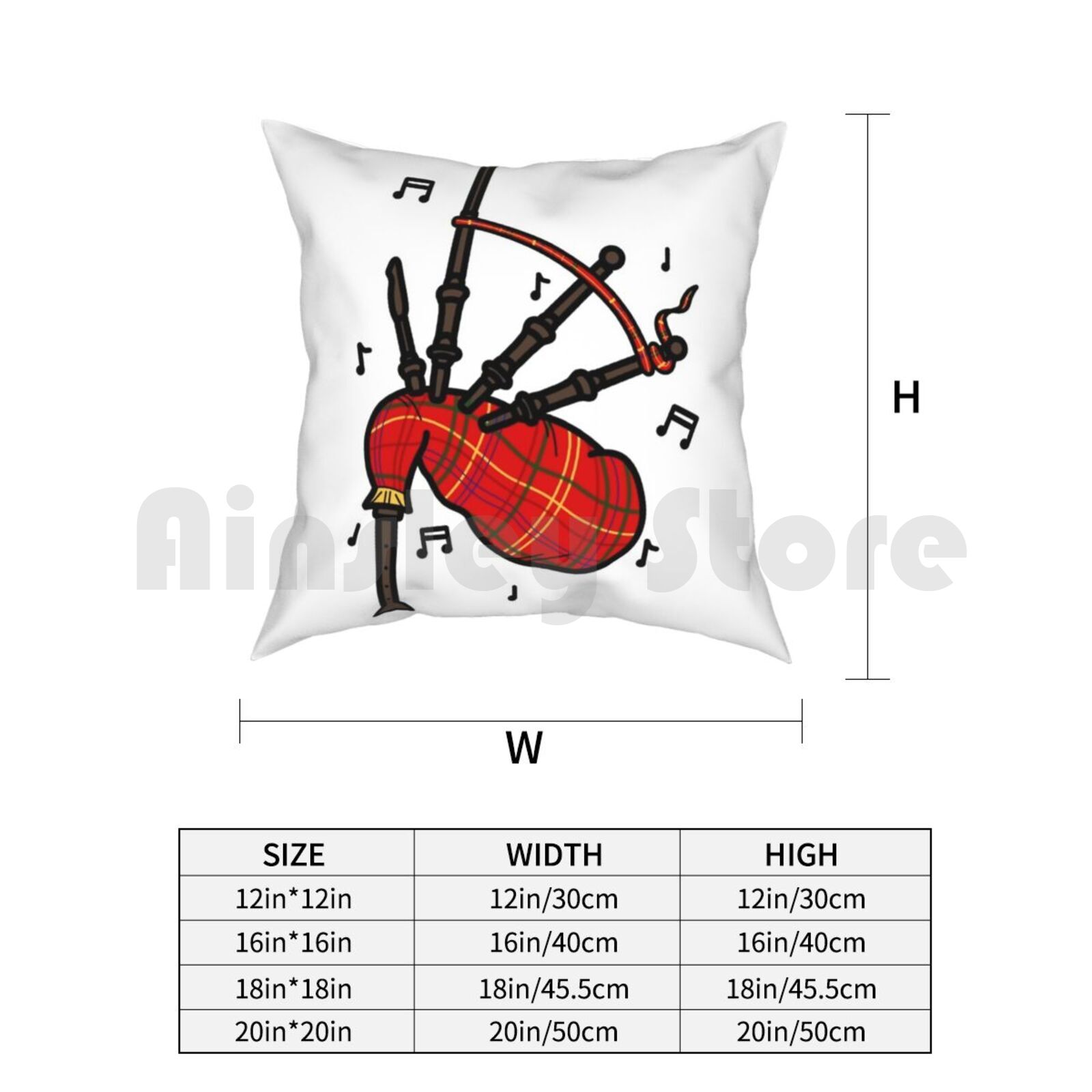 Bagpipes Pillow Case Printed H – Musical Instrument Of Scotland recenzja i cena