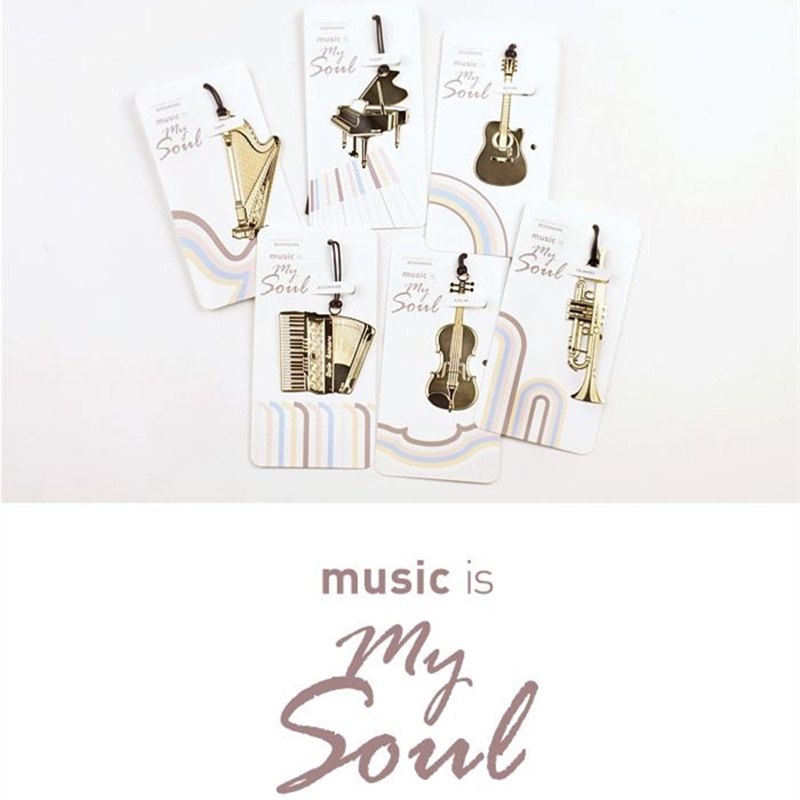 6pcs Music Metal Bookmark Gold – Musical Instrument Book recenzja i cena