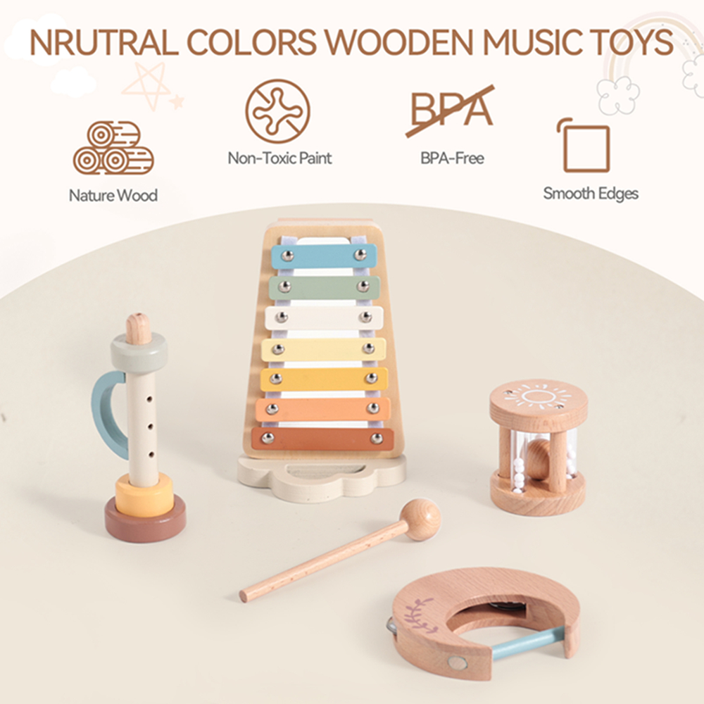 Wooden Baby Montessori Toys Mu – Musical Instruments Names recenzja i cena