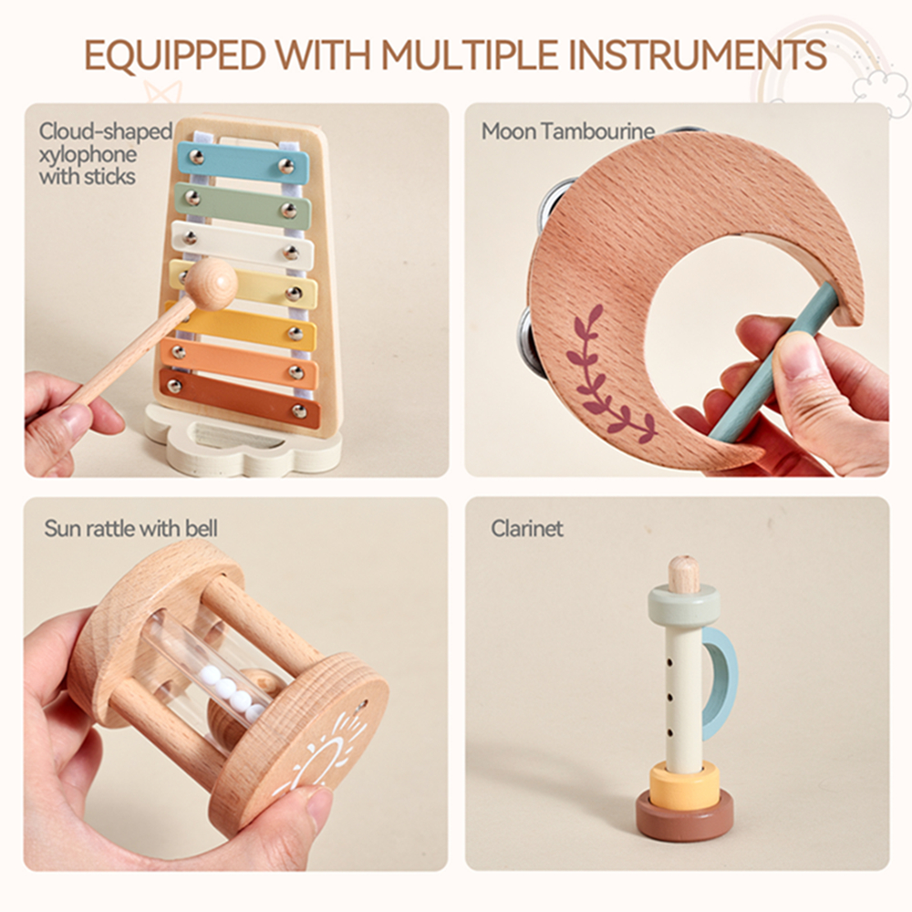 Wooden Baby Montessori Toys Mu – Musical Instruments Names recenzja i cena