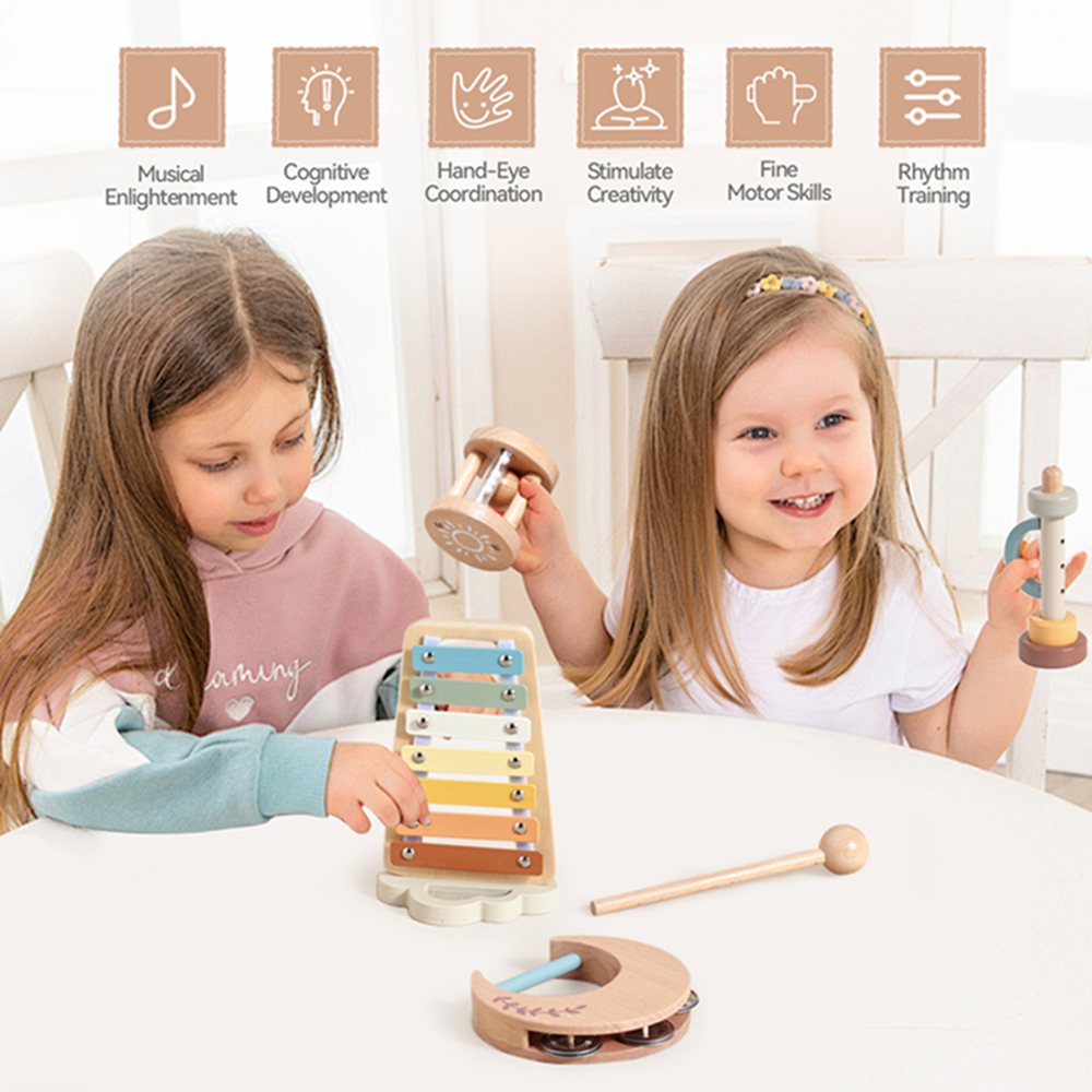 Wooden Baby Montessori Toys Mu – Musical Instruments Names recenzja i cena