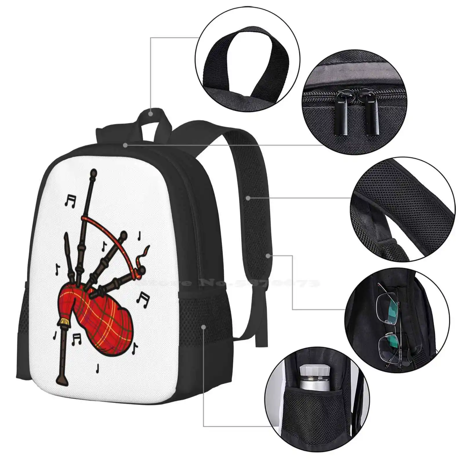 Bagpipes Pattern Design Bag St – Musical Instrument Of Scotland recenzja i cena