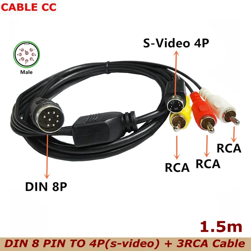 Din 8 Pin to S-video 4P Male 3 – Musical Instrument Video recenzja i cena